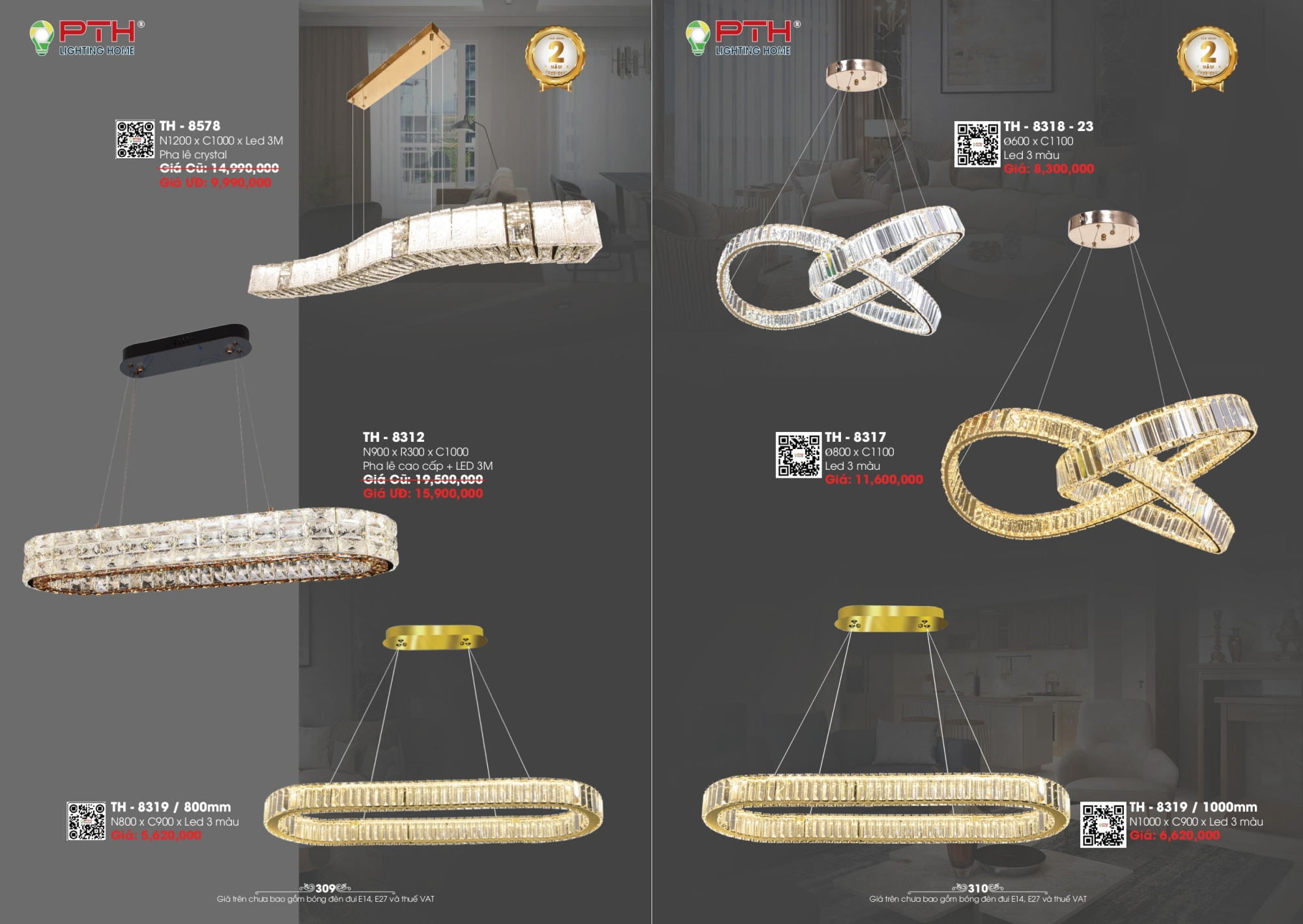 Bảng giá đèn trang trí PTH Lighting Home 2026